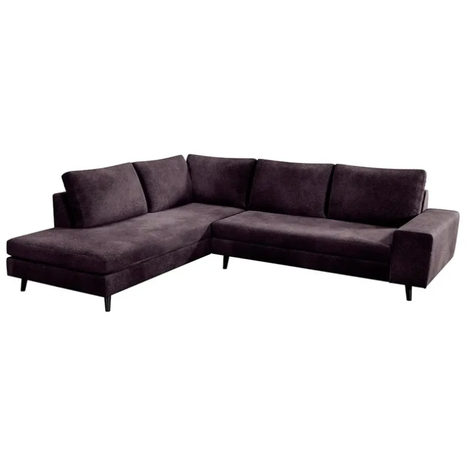 Fabrique de Styles Canapés D'angle*Canapé d'angle droit 5 places André - effet velours - Seven emerald