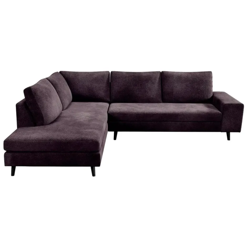 Fabrique de Styles Canapés D'angle*Canapé d'angle droit 5 places André - effet velours - Seven emerald