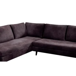 Fabrique de Styles Canapés D'angle*Canapé d'angle droit 5 places André - effet velours - Seven emerald