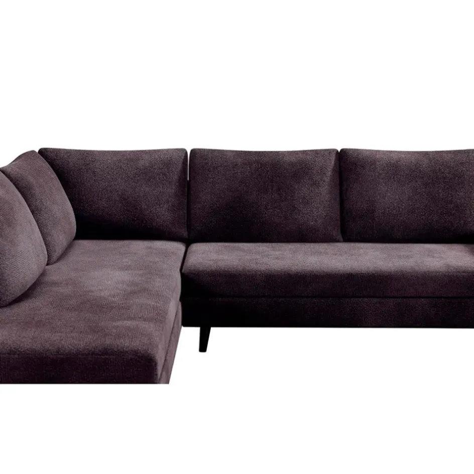 Fabrique de Styles Canapés D'angle*Canapé d'angle droit 5 places André - effet velours - Seven emerald