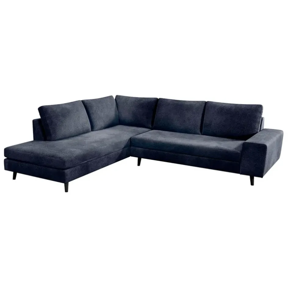 Fabrique de Styles Canapés D'angle*Canapé d'angle droit 5 places André - effet velours - Seven emerald