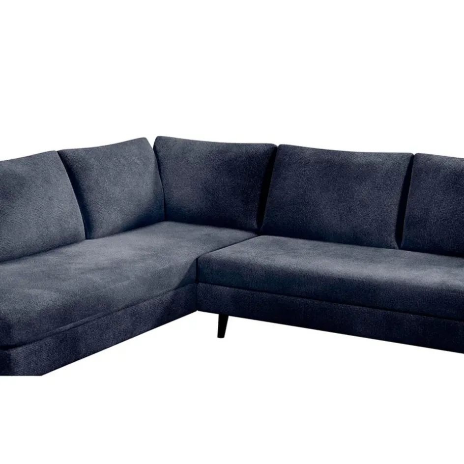 Fabrique de Styles Canapés D'angle*Canapé d'angle droit 5 places André - effet velours - Seven emerald