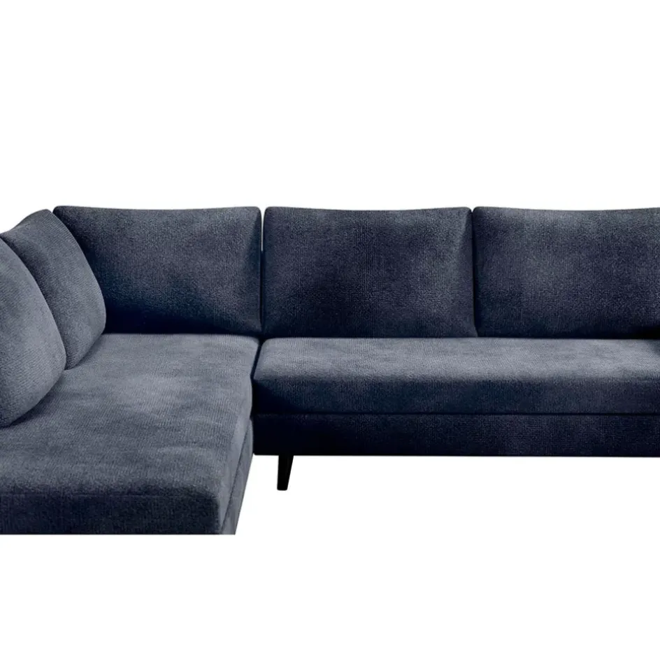 Fabrique de Styles Canapés D'angle*Canapé d'angle droit 5 places André - effet velours - Seven emerald