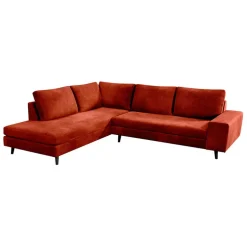 Fabrique de Styles Canapés D'angle*Canapé d'angle droit 5 places André - effet velours - Seven emerald