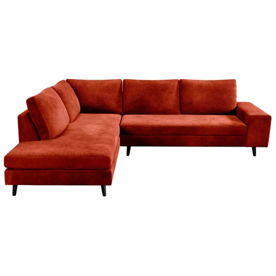 Fabrique de Styles Canapés D'angle*Canapé d'angle droit 5 places André - effet velours - Seven emerald