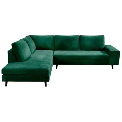 Fabrique de Styles Canapés D'angle*Canapé d'angle droit 5 places André - effet velours - Seven emerald