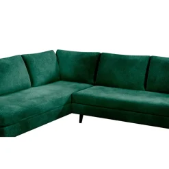 Fabrique de Styles Canapés D'angle*Canapé d'angle droit 5 places André - effet velours - Seven emerald