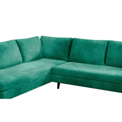 Fabrique de Styles Canapés D'angle*Canapé d'angle droit 5 places André - effet velours - Seven emerald