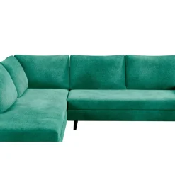 Fabrique de Styles Canapés D'angle*Canapé d'angle droit 5 places André - effet velours - Seven emerald