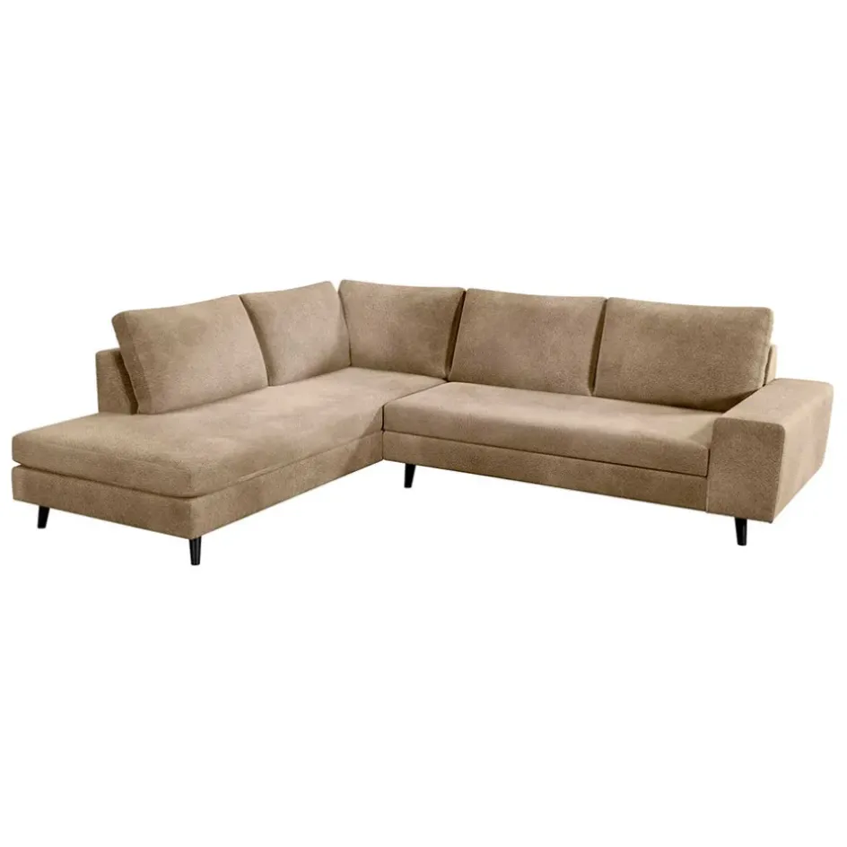 Fabrique de Styles Canapés D'angle*Canapé d'angle droit 5 places André - effet velours - Seven emerald