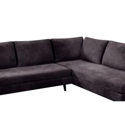 Fabrique de Styles Canapés D'angle*Canapé d'angle droit 5 places André - effet velours - Seven emerald