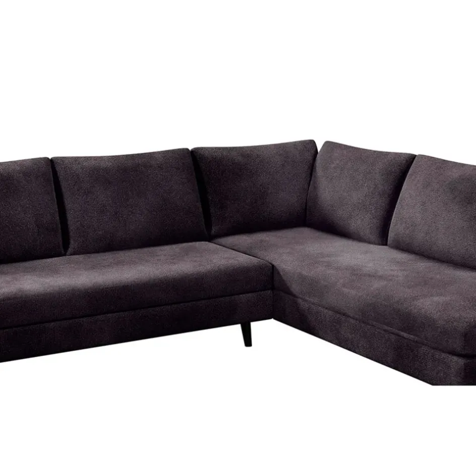 Fabrique de Styles Canapés D'angle*Canapé d'angle droit 5 places André - effet velours - Seven emerald