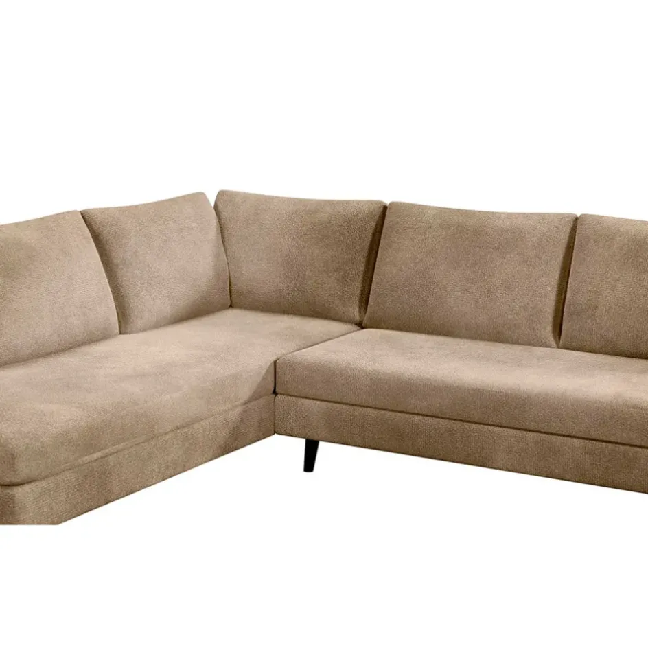 Fabrique de Styles Canapés D'angle*Canapé d'angle droit 5 places André - effet velours - Seven emerald