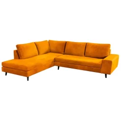 Fabrique de Styles Canapés D'angle*Canapé d'angle droit 5 places André - effet velours - Seven emerald