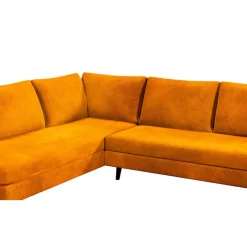 Fabrique de Styles Canapés D'angle*Canapé d'angle droit 5 places André - effet velours - Seven emerald