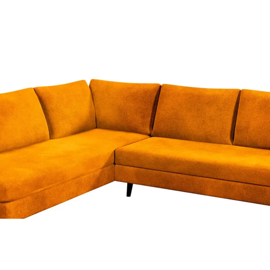 Fabrique de Styles Canapés D'angle*Canapé d'angle droit 5 places André - effet velours - Seven emerald