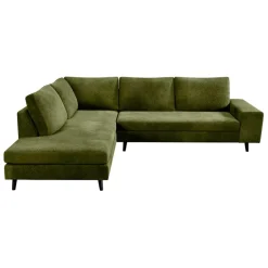 Fabrique de Styles Canapés D'angle*Canapé d'angle droit 5 places André - effet velours - Seven emerald