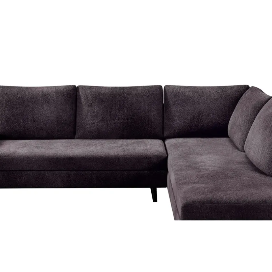 Fabrique de Styles Canapés D'angle*Canapé d'angle droit 5 places André - effet velours - Seven emerald