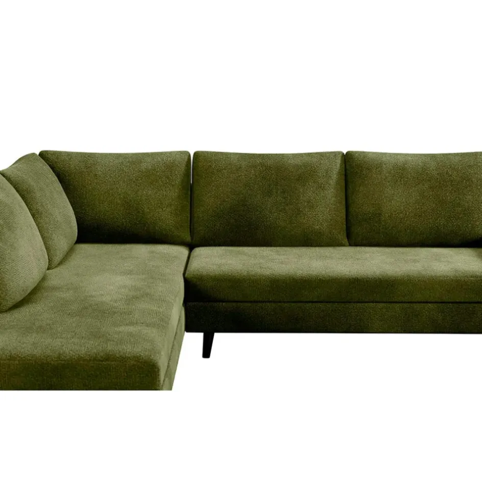 Fabrique de Styles Canapés D'angle*Canapé d'angle droit 5 places André - effet velours - Seven emerald