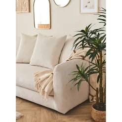 Fabrique de Styles Canapés Fixes*Canapé fixe 3 places Basile - Effet Velours Côtelé - Fjord Écru