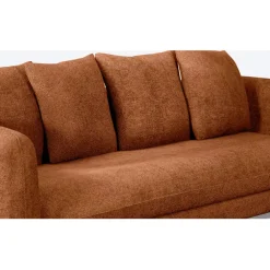 Fabrique de Styles Canapés Fixes*Canapé fixe 3 places Basile - Velours Texturé - Perfect Harmony Écureuil