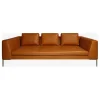 Fabrique de Styles Canapés Fixes*Canapé fixe 3 places en cuir vintage cognac - Montino
