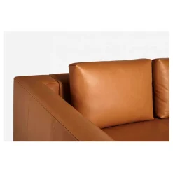Fabrique de Styles Canapés Fixes*Canapé fixe 3 places en cuir vintage cognac - Montino