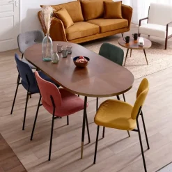 Fabrique de Styles Canapés Fixes*Canapé fixe 3 places Harry en tissu velours 204cm