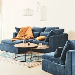 Fabrique de Styles Canapés Modulables*Canapé modulable 3 places é avec pouf - Auguste