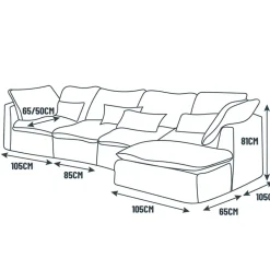 Fabrique de Styles Canapés Modulables*Canapé modulable 3 places é avec pouf - Auguste