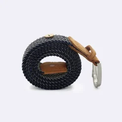 Fabrique de Styles Accessoires Mode*Ceinture tressée bleu marine et écru taille unique