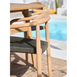 Fabrique de Styles Chaises*Chaise avec accoudoirs en bois d'eucalyptus kaki - Anam