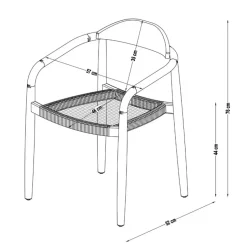 Fabrique de Styles Chaises*Chaise avec accoudoirs en bois d'eucalyptus kaki - Anam