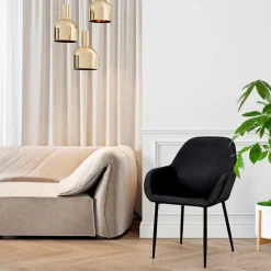 Fabrique de Styles Chaises*Chaise avec accoudoirs en velours côtelé - Julia