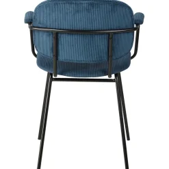 Fabrique de Styles Chaises*Chaise avec accoudoirs en velours côtelé foncé - Aston