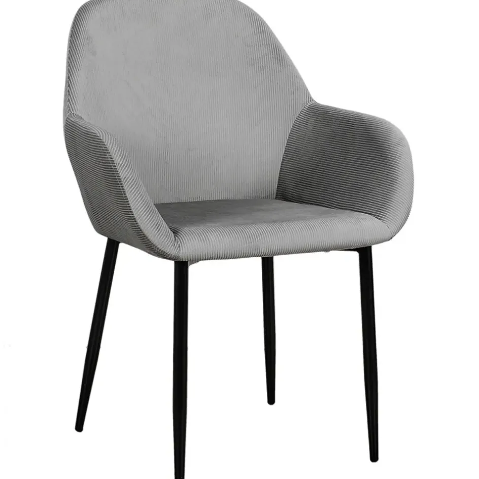 Fabrique de Styles Chaises*Chaise avec accoudoirs en velours côtelé - Julia