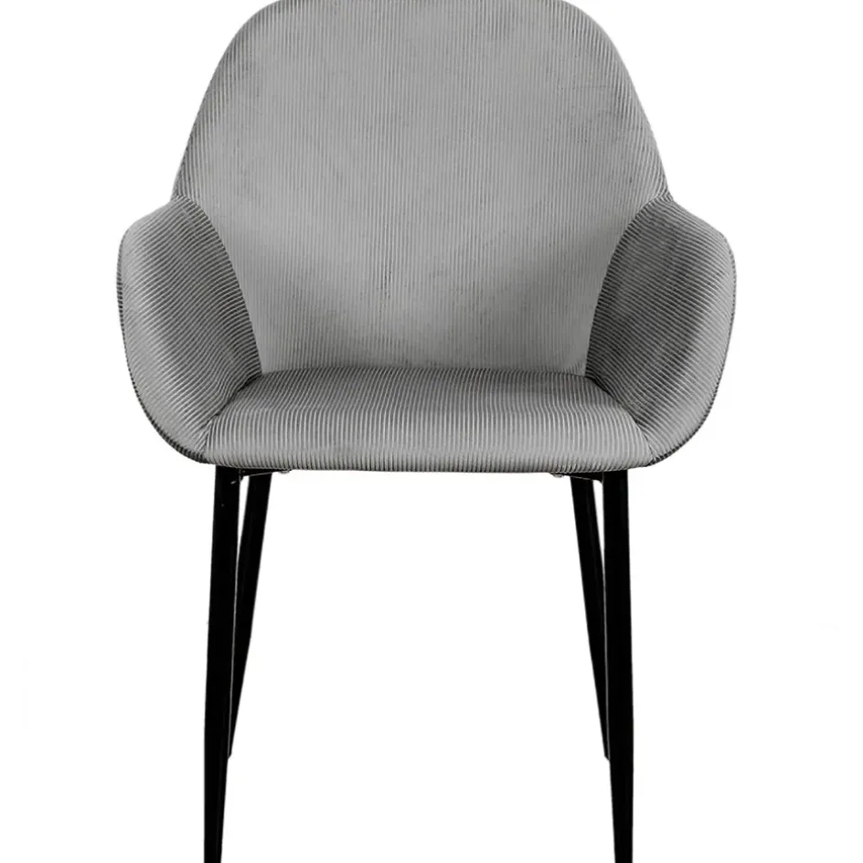 Fabrique de Styles Chaises*Chaise avec accoudoirs en velours côtelé - Julia