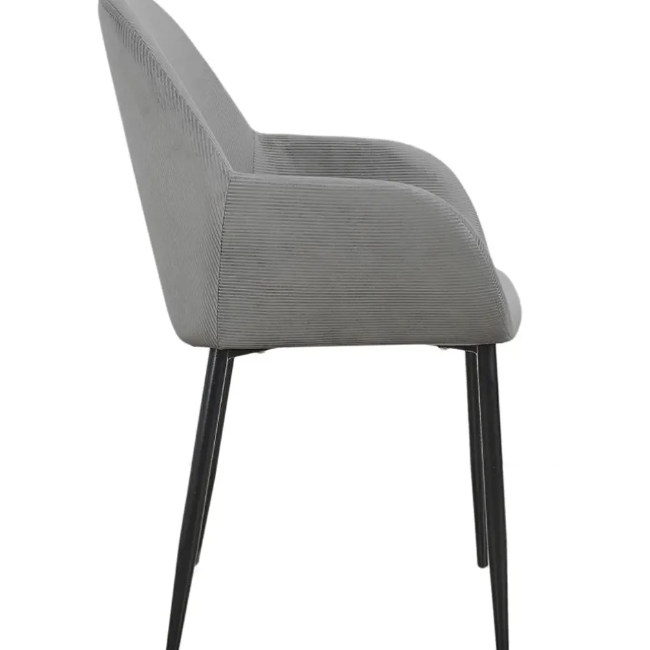 Fabrique de Styles Chaises*Chaise avec accoudoirs en velours côtelé - Julia