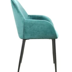 Fabrique de Styles Chaises*Chaise avec accoudoirs en velours côtelé canard - Julia