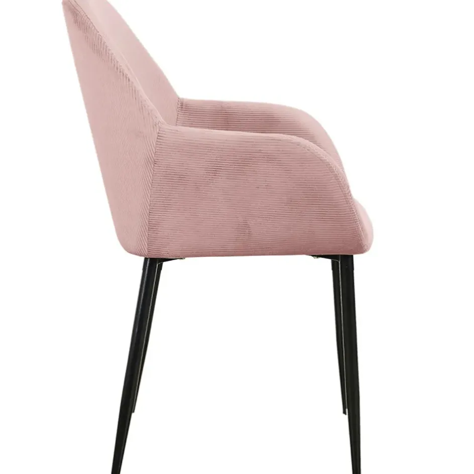 Fabrique de Styles Chaises*Chaise avec accoudoirs en velours côtelé - Julia