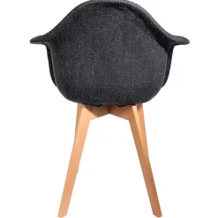 Fabrique de Styles Chaises*Chaise avec accoudoirs en tissu grosse maille - Scarlett