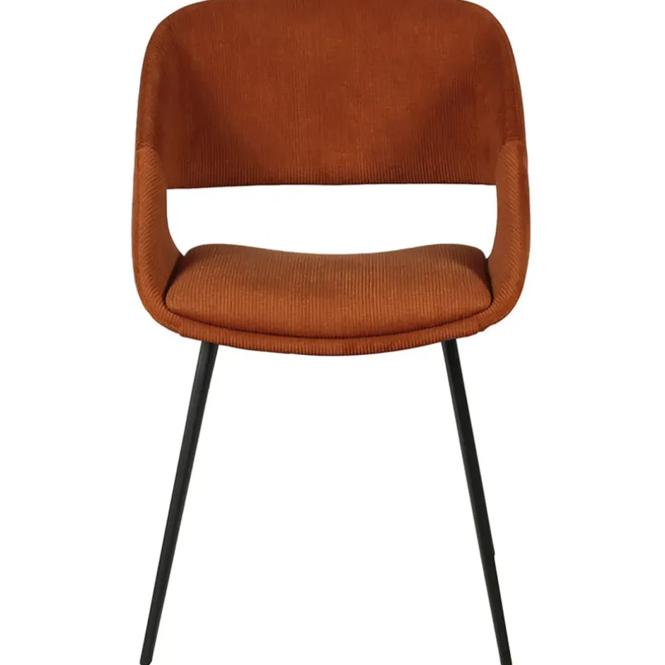 Fabrique de Styles Chaises*Chaise avec accoudoirs en velours côtelé - Alma