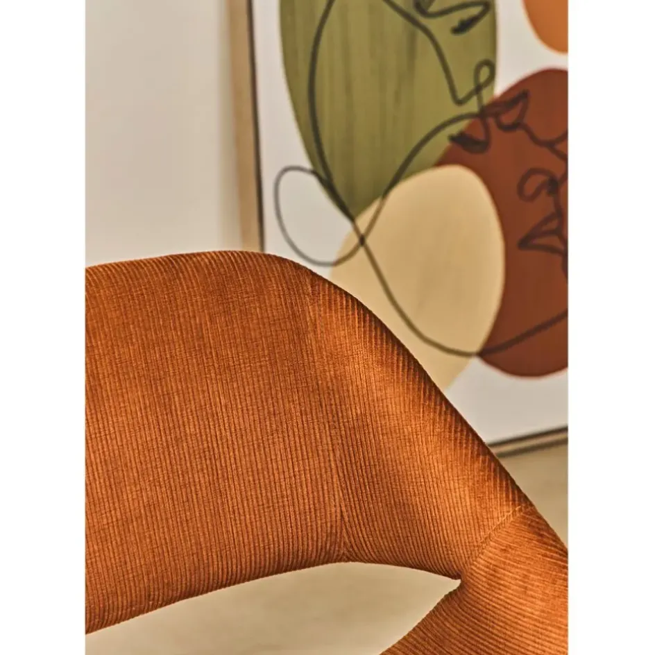 Fabrique de Styles Chaises*Chaise avec accoudoirs en velours côtelé - Alma