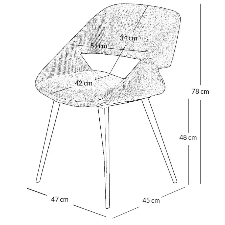 Fabrique de Styles Chaises*Chaise avec accoudoirs en velours côtelé - Alma