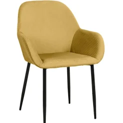 Fabrique de Styles Chaises*Chaise avec accoudoirs en velours côtelé - Julia