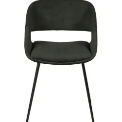 Fabrique de Styles Chaises*Chaise avec accoudoirs en velours côtelé foncé - Alma