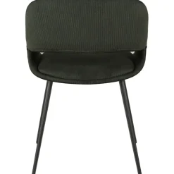 Fabrique de Styles Chaises*Chaise avec accoudoirs en velours côtelé foncé - Alma