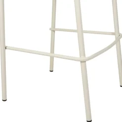 Enfant Fabrique de Styles Chaises, Fauteuils|Jardin*Chaise de bar d'extérieur avec coussin en tissu beige et blanc h97cm - Ajay