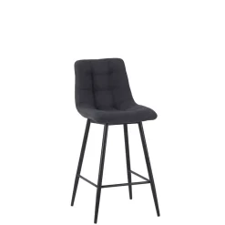 Fabrique de Styles Tabourets Et Chaises De Bar*Chaise de bar en tissu matelassé antracithe - Lilly