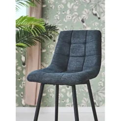 Fabrique de Styles Tabourets Et Chaises De Bar*Chaise de bar en tissu matelassé antracithe - Lilly